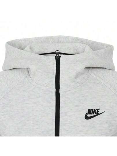 Nike جاكيت نسائية نوع NSW TCH FLC WR FZ HDY ، كارديجان مزين بغطاء للرأس مصنوع من الصوف FB8339-013