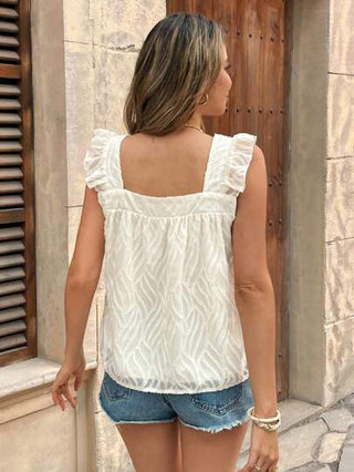 Serisse ملابس علوية كاجوال فضفاض للنساء بتصميم ياقة مربعة وأكمام واسعة، ملابس صيفية للنساء، قمصان، ملابس للإجازات، بيبي دول، نسيج ملمس، ياقة مربعة وأكمام قصيرة، ملابس علوية قصير على شكل حرف A، ملابس علوية أحادي اللون، مناسب للبس اليومي، موسم الزفاف