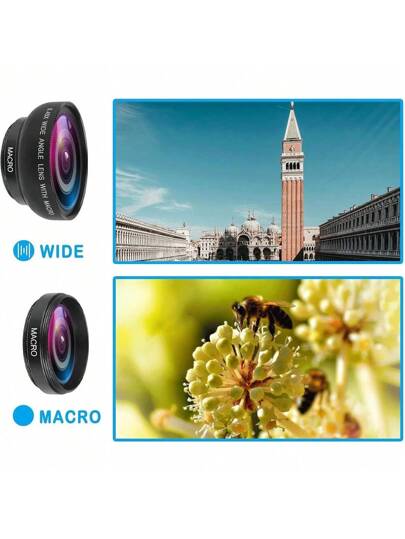 عدسة هاتف محمول 2 في 1، عدسة لكاميرا الهاتف المحمول، طقم عدسات، عدسة زاوية عريضة 0.45X وعدسة ماكرو 12.5X، طقم عدسات كاميرا الهاتف المتوافق مع iOS و أندرويد، أجهزة لوحية، مناسبة للأجازات الصيفية، السفر، التصوير الإبداعي، إكسسوارات الهواتف