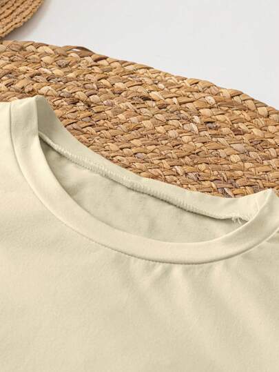 EZwear تي شيرت T شامل كاجوال فضفاض مزخرف بنقوش الزهور للنساء