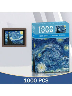 1000 قطعة لغز سماء نجمية، لعبة لغز صغيرة لتخفيف الضغط، تشمل قطع اللغز وورق الرسم، أفضل هدية للبالغين للإبداع الفني واللعب العائلي - سماء نجمية - كوخ القمر - دولفين - لغز عالم تحت الماء - لغز صعب - استرخاء وتخفيف الضغط - هدية