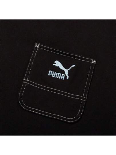 Puma تي شيرت تي شيرت بأكمام قصيرة ذو طبعة جرافيك SWXP D، تي شيرت كاجوال مريح وقابل للتنفس بقصة فضفاضة، متعدد الاستخدام للرجال والنساء