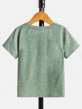 SHEIN تي شيرت كنزة قصير الأكمام بطبعة تصميم فتى، قطن متين عصري