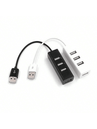 1 قطعة موزع محور USB مصغر، محور USB 4 منافذ، محطة محول USB ، محور بيانات محمول فائق النحافة، منشعب USB، باللون الأسود