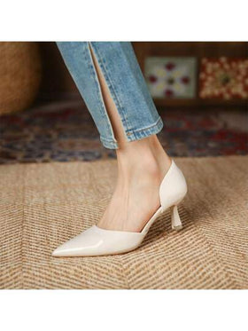Xin Jing Shoes حذاء كعب عالي أنيق للنساء موضة خريف/شتاء 2025 بتصميم مفرغ