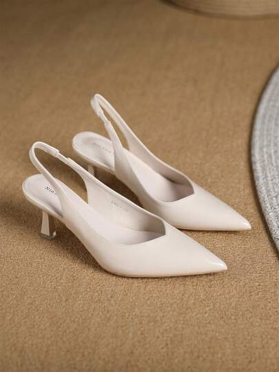 Xin Jing Shoes أحذية كعب عالي أنيقة وعملية للنساء موضة خريف/شتاء 2025، أحذية رسمية للزفاف والتنقل اليومي بدون ظهر، أنيقة وذات كعب قطة وكعب مدبب