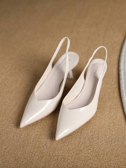 Xin Jing Shoes أحذية كعب عالي أنيقة وعملية للنساء موضة خريف/شتاء 2025، أحذية رسمية للزفاف والتنقل اليومي بدون ظهر، أنيقة وذات كعب قطة وكعب مدبب