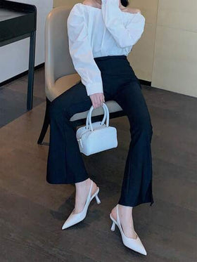 Xin Jing Shoes أحذية كعب عالي أنيقة وعملية للنساء موضة خريف/شتاء 2025، أحذية رسمية للزفاف والتنقل اليومي بدون ظهر، أنيقة وذات كعب قطة وكعب مدبب