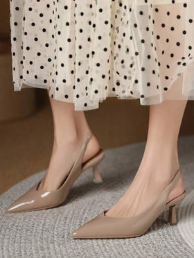 Xin Jing Shoes أحذية نسائية عالية الكعب موضة خريف/شتاء 2025 متعددة الاستخدامات، كعب قطة، كعب مدبب، مناسبة للتنقل والزفاف، أنيقة