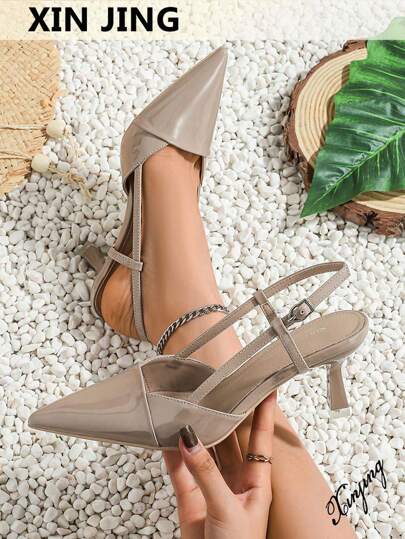 Xin Jing Shoes أحذية نسائية ذات كعب عالي وأصبع مدبب للموسم الخريفي/الشتوي، تتناسب مع أي فستان، عصرية، متعددة الاستخدامات وأنيقة، كعب قطة، للحفلات، كعب إبرة