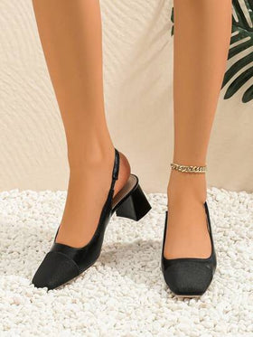 Xin Jing Shoes أحذية نسائية ذات كعب سميك موديل خريف/شتاء 2025 الجديد، تصميم أنيق بسير خلفي، أنيقة وأنيقة