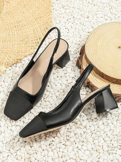 Xin Jing Shoes أحذية نسائية ذات كعب سميك موديل خريف/شتاء 2025 الجديد، تصميم أنيق بسير خلفي، أنيقة وأنيقة