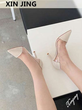 Xin Jing Shoes أحذية نسائية موضة الخريف/الشتاء ذات كعب عالي، أحذية كعب رفيع أنيقة لحفلات