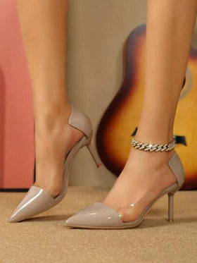Xin Jing Shoes أحذية كعب عالي شفافة جديدة للموضة خريف/شتاء، أنيقة، للحفلات