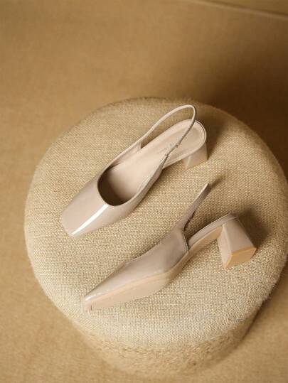 Xin Jing Shoes أحذية نسائية كاجوال ذات كعب سميك للموسم الانتقالي بين الخريف والشتاء، بتصميم بسيط مناسبة للتنقل والعمل، أنيقة