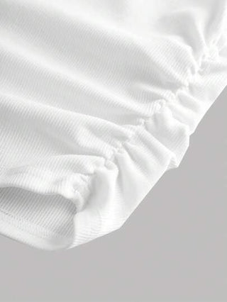 EZwear مجموعة تي شيرت كم قصير مطابق ضيق وبنطلون كارجو قطعتان