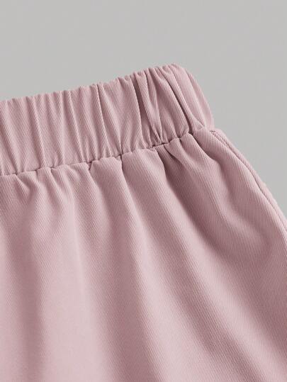 EZwear مجموعة تي شيرت كم قصير مطابق ضيق وبنطلون كارجو قطعتان
