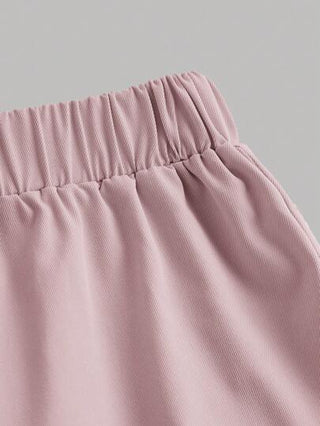 EZwear مجموعة تي شيرت كم قصير مطابق ضيق وبنطلون كارجو قطعتان