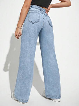 SHEIN EZwear بنطلون جينز كاجوال، مناسب للصيف
