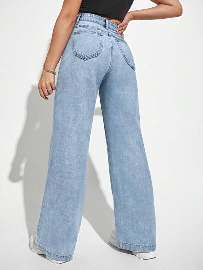 SHEIN EZwear بنطلون جينز كاجوال، مناسب للصيف