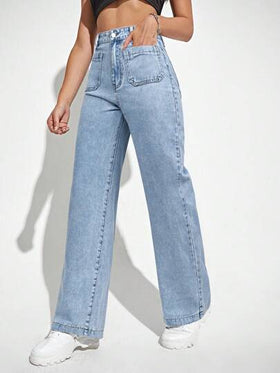 SHEIN EZwear بنطلون جينز كاجوال، مناسب للصيف