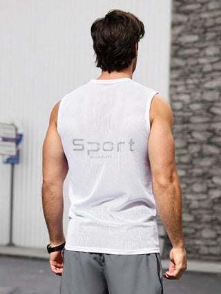 Manfinity Sport Corelite ملابس علوية أكمام رياضية كاجوال مطبوع عليها حرف للرجال