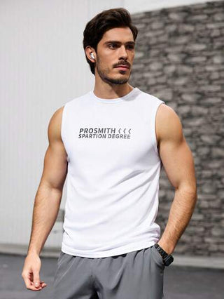Manfinity Sport Corelite ملابس علوية أكمام رياضية كاجوال مطبوع عليها حرف للرجال