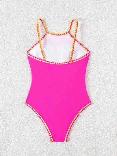Swim SPRTY ملابس شاطئية للنساء، بدلة سباحة قطعة واحدة بلا أكمام، من قماش مزخرف، يخفي البطن، للشاطئ والتزلج على الأمواج وفصل الصيف