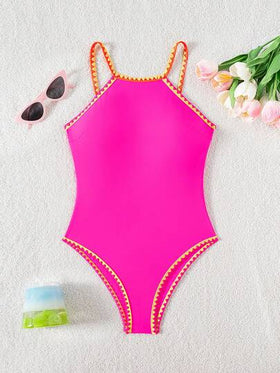 Swim SPRTY ملابس شاطئية للنساء، بدلة سباحة قطعة واحدة بلا أكمام، من قماش مزخرف، يخفي البطن، للشاطئ والتزلج على الأمواج وفصل الصيف