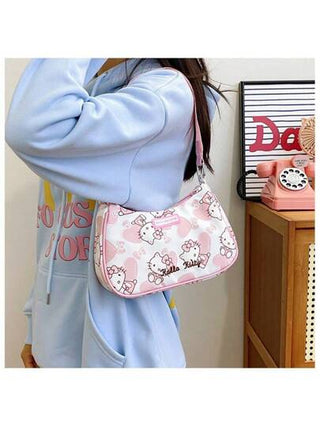 أحذية أوكسفورد حريمي Sanrio حقيبة كروس بودي موضة هالو كيتي ساتريو - قماش أكسفورد مع بطانة نايلون، مناسبة لجميع المناسبات والاستخدام اليومي - متوفرة بألوان مختلطة/وردي/أسود