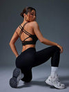 SHEIN Sport Gameset سترة رياضية للنساء بحمالات ذات تقاطع سلس مناسبة لاحتفالات رأس السنة الصينية الجديدة