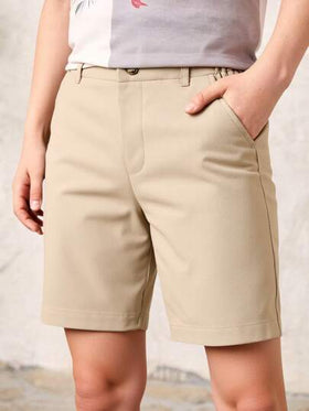 SHEIN بنطلون قصير موحدة اللون جيب مائل ولد طفل