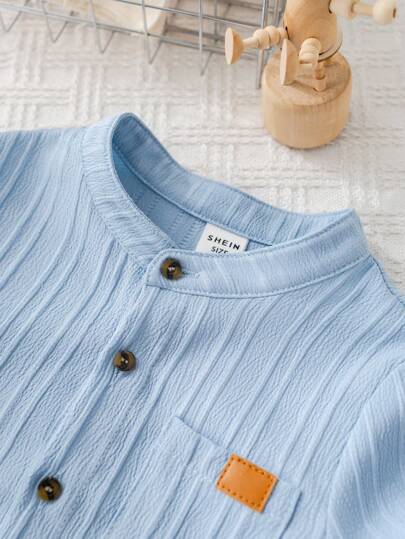 SHEIN LMoss Kids مجموعة ملابس 2 قطعة للأطفال الرضع، بنين/بنات، فستان قصير كاجوال صيفي، بألوان سادة بسيطة، ملابس علوية بأكمام قصيرة وبنطلون بخصر مطاطي، ملائم للربيع/الصيف/الخريف