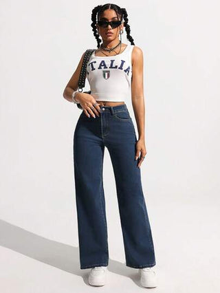 EZwear سروال جينز بسحاب جيب باللون الأساسي، مناسب للارتداء اليومي
