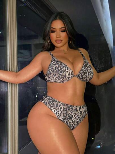 Swim SXY بيكيني ذو طبعة نمر المقاسات الكبيرة، ملابس علوية وأسفل، كاجوال وأنيق للارتداء اليومي، مناسب للصيف والعطلات الشاطئية