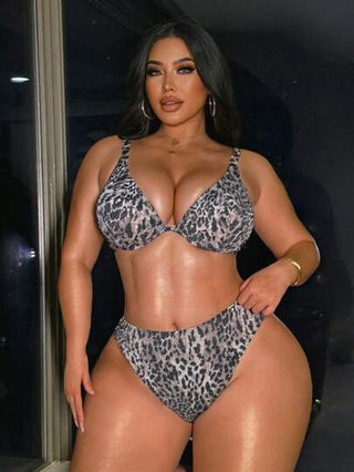 Swim SXY بيكيني ذو طبعة نمر المقاسات الكبيرة، ملابس علوية وأسفل، كاجوال وأنيق للارتداء اليومي، مناسب للصيف والعطلات الشاطئية