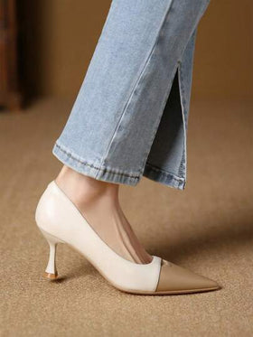 Xin Jing Shoes أحذية كعب عالي موضة جديدة للخريف/الشتاء، متعددة الاستخدامات، مناسبة للعمل أو الارتداء اليومي، أنيقة