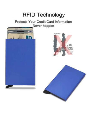 محفظة بطاقات ائتمان RFID للرجال، محفظة معدنية للرجال، حامل بطاقات مصنوع من سبيكة الألومنيوم باللون الأسود، محفظة عصرية للأعمال والأناقة، هدية مناسبة للأب والصديق والحبيب في عيد الأب وعيد الحب وعيد الميلاد