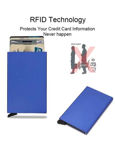 محفظة بطاقات ائتمان RFID للرجال، محفظة معدنية للرجال، حامل بطاقات مصنوع من سبيكة الألومنيوم باللون الأسود، محفظة عصرية للأعمال والأناقة، هدية مناسبة للأب والصديق والحبيب في عيد الأب وعيد الحب وعيد الميلاد