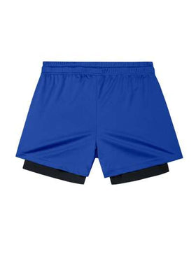 Manfinity Sport Corelite شورتات رياضية للرجال بخصر ربطة السحاب بطباعة حروف وألوان متباينة