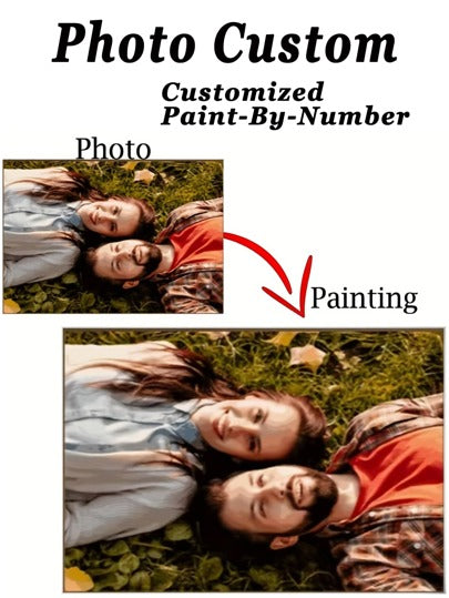 [مخصص] لوحة رقمية بالزيت مخصصة DIY ، قم بتحميل صورتك وإنشاء قطعة فنية مخصصة من لوحة الزيت ، مناسبة للزفاف والأعياد الميلاد والذكرى السنوية والعطلات وغير ذلك
