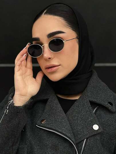 زوج نظارات معدنية بإطار صغير بيضاوي، بطراز رجعي، مناسب للجنسين، مناسب للارتداء اليومي، التصوير الشارعي، العطلات، الشاطئ وغيرها من المناسبات