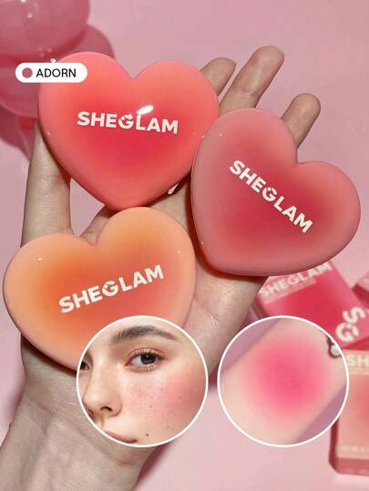 SHEGLAM أحمر خدود كريمي من Playing Cupid-7 ألوان متعدد الاستخدامات على شكل قلب وردي للشفاه والخدود، كريم شفاه عالي الصبغة لا يتلاشى بلمسة نهائية ساتانية طبيعية، مكياج وجه غير دهني قابل للمزج حمره بلشر علامة تجارية جمال مكياج ميكب مستحضرات تجميل للنساء الف