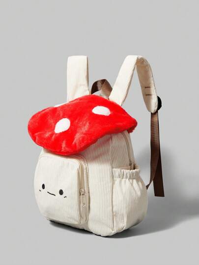 ROMWE Kawaii حقيبة ظهر منقوشة بفطر أحمر كيوت وطريفة
