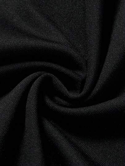 CATWOMAN X SHEIN بنطلون قماشي بقصة واسعة، مريح وكاجوال، مزين بحروف وقطط مرصعة بالراين على لون أسود للفتيات المراهقات