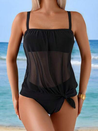 طقم تانكيني حريمي Swim Lushoire 2 قطعة سراويل نسائية بخصر عالٍ بتصميم رقع من الشبك الأسود، بوشك أنيق كاجوال، طقم كاميهات وبيكيني، مناسب للربيع والصيف والأعياد والشاطئ والحفلات