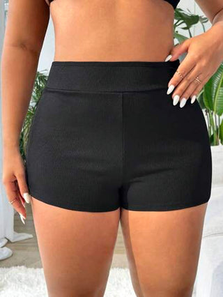 Swim Lushoire سروال السباحة ذو الخصر العالي من قماش مطرزة للمقاسات الكبيرة، مناسب للاستخدام في الصيف على الشاطئ