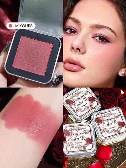 SHEGLAM أحمر خدود كريمي من Ember Rose Eternal Flame-I'M Yours Valentines Gift-علبة أحمر خدود كريمي إلى بودرة-لا يتلاشى-يدوم طويلاً-طبيعي-سهل الاستخدام حمره بلشر علامة تجارية جمال مكياج ميكب مستحضرات تجميل للنساء الفتيات مثالي لفصل الشتاء الربيع مثالي ل- Y