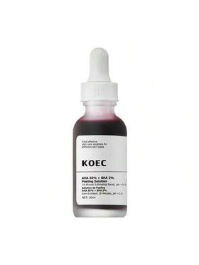 KOEC 1 أونصة سائلة 30% حمض الألفا هيدروكسي + 2% حمض البيتا هيدروكسي منعش للبشرة، 1 أونصة سائلة 2% حمض الهيالورونيك + فيتامين ب5 مجموعة ترطيب مشرقة للبشرة