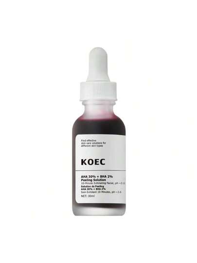 KOEC 1 أونصة سائلة 30% حمض الألفا هيدروكسي + 2% حمض البيتا هيدروكسي منعش للبشرة، 1 أونصة سائلة 2% حمض الهيالورونيك + فيتامين ب5 مجموعة ترطيب مشرقة للبشرة
